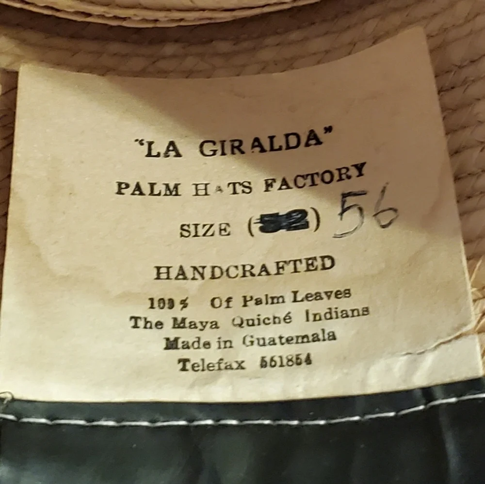 La Giralda Palm Leaf Panama Hat Made by‎ Maya Quiche Indians for Men or Women